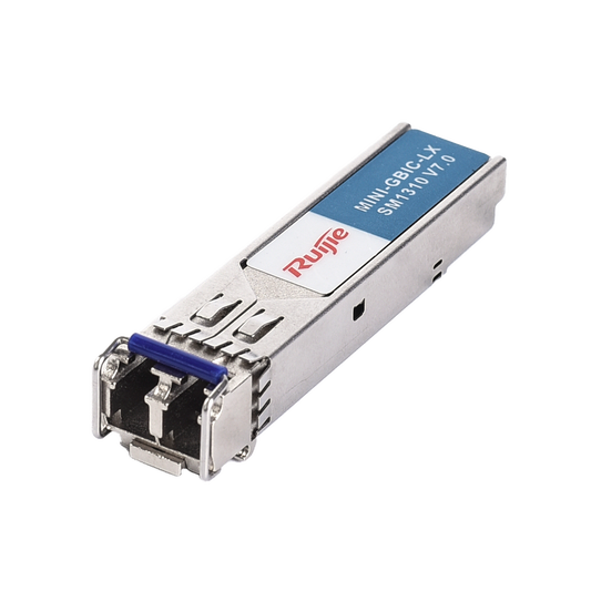 Modulo transceiver SFP Ruijie - Lunghezza d'onda 1310 nm - Fibra Monomodale - Tipo di connettore LC duplex - Distanza massima 10 km - 1.25Gb/s - 1000Base-LX