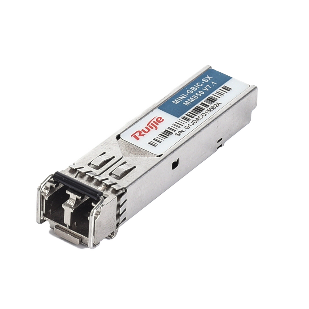 Modulo transceiver SFP Ruijie - Lunghezza d'onda 850 nm - Fibra multimodale - Connettore LC duplex - Massima distanza 550 m - 1.25Gb/s - 1000Base-SX