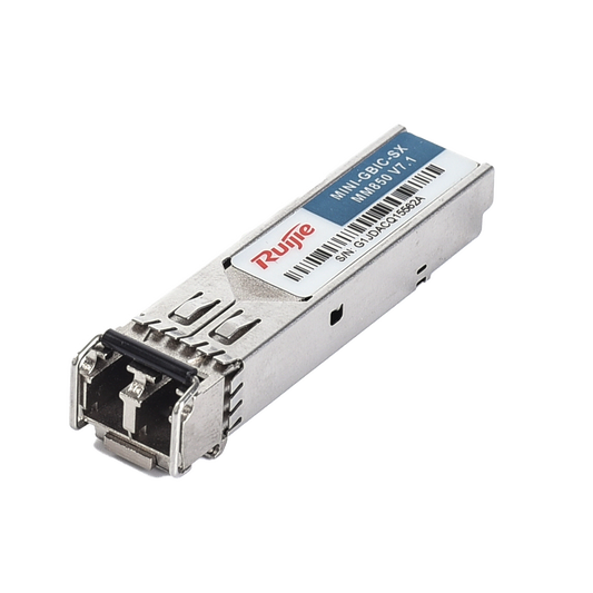 Modulo transceiver SFP Ruijie - Lunghezza d'onda 850 nm - Fibra multimodale - Connettore LC duplex - Massima distanza 550 m - 1.25Gb/s - 1000Base-SX