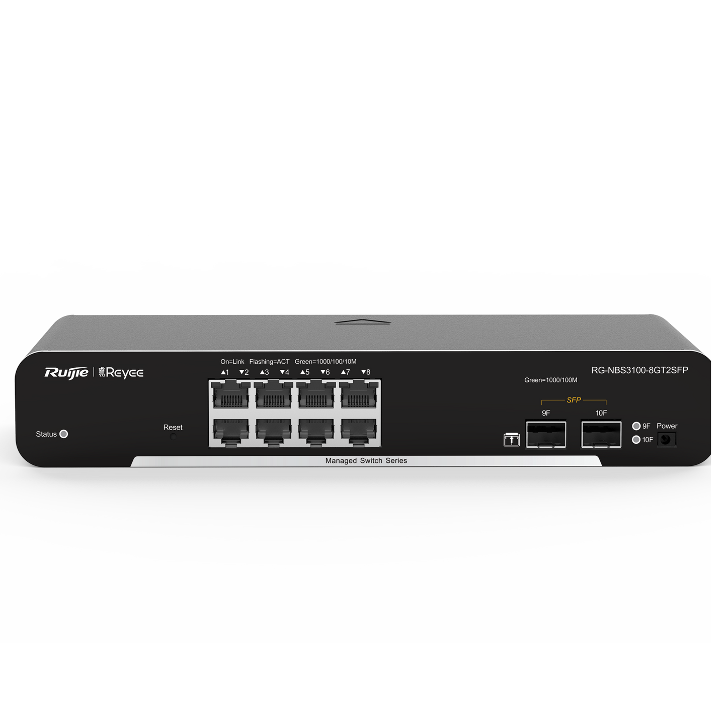 Reyee Switch Cloud Layer  2 - 8 porte Gigabit+ 2 SFP Gigabit - Velocità  10/100/1000 Mbps - Static LAG/DHCP Snooping/IGMP Snooping/Port Mirroring - VLAN/Port Isolation/STP/RSTP/ACL/QoS - Montaggio su rack