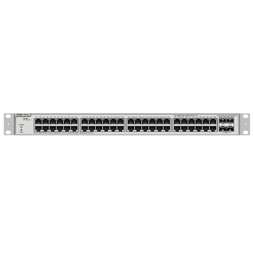 Reyee - Switch Cloud Managed L2+ PoE - RG-NBS3200-48GT4XS-P-V2