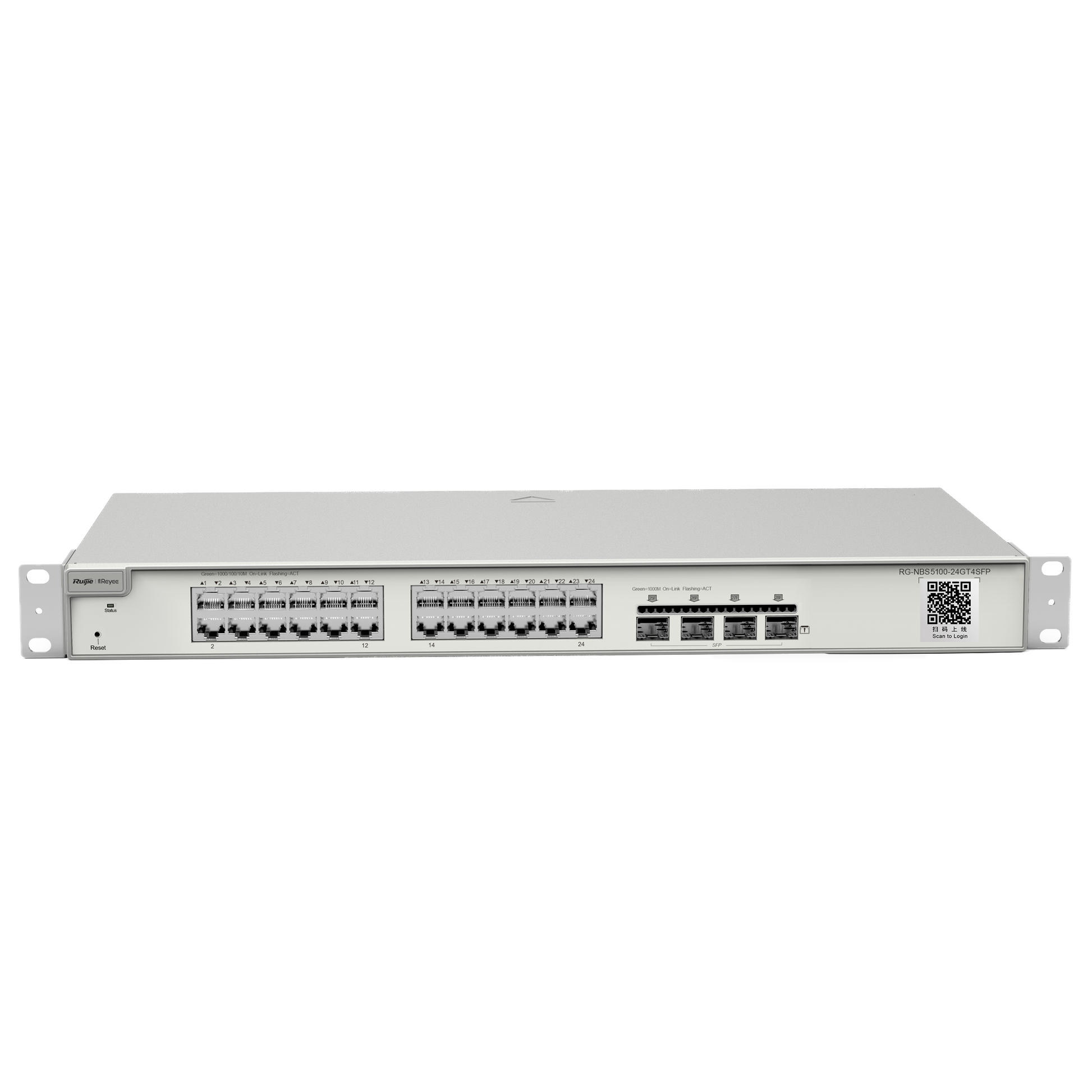 Reyee Switch Cloud Layer  3 - 24 porte RJ45 Gigabit - 4 porte SFP Gigabit - Static LAG/DHCP Snooping/IGMP Snooping/Port Mirroring - VLAN/Porta Isolation/STP/RSTP/ACL/QoS/802.1X - Server DHCP/Rotte statiche/RIP/OSPF/SNMP