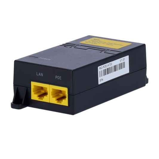 Ruijie - Iniettore PoE IEEE802.3at - Porte RJ45 10/100/1000 Mbps - Potenza 30 W - Distanza massima 100 m - Design compatto