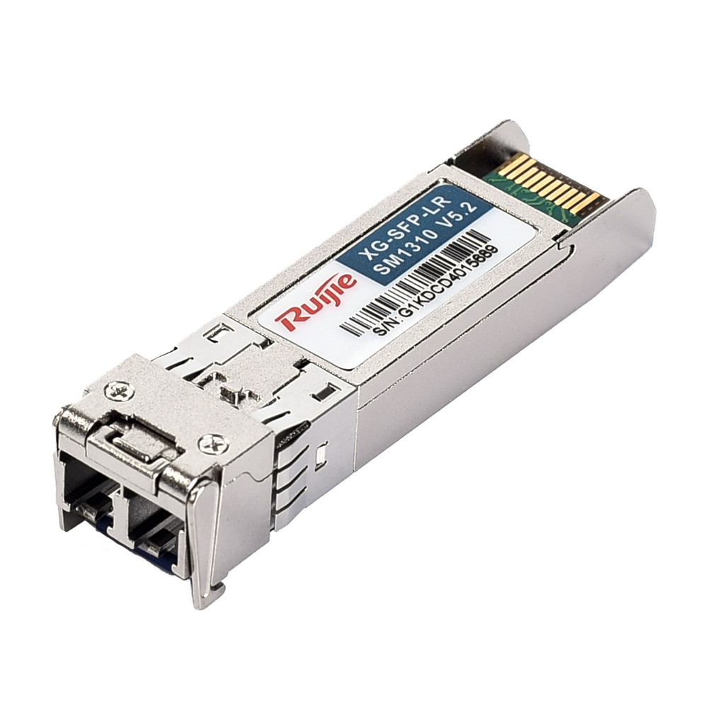 Ruijie Modulo ricetrasmettitore SFP+ - Lunghezza d'onda 1310 nm - Fibra Monomodale - Connettore LC duplex - Distanza massima 10 km - 10Gbps - 10GBASE-LR