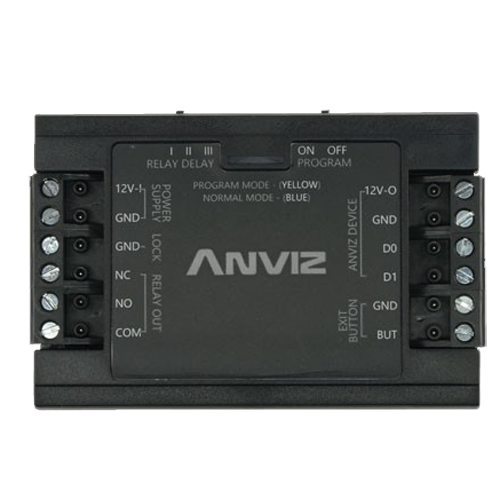 Controller indipendente ANVIZ - per installazioni automatiche - Entrata ANVIZ Wiegand e pulsante - Uscita relay NO/NC - controllo diretto della serratura - Alimentazione DC 12 V