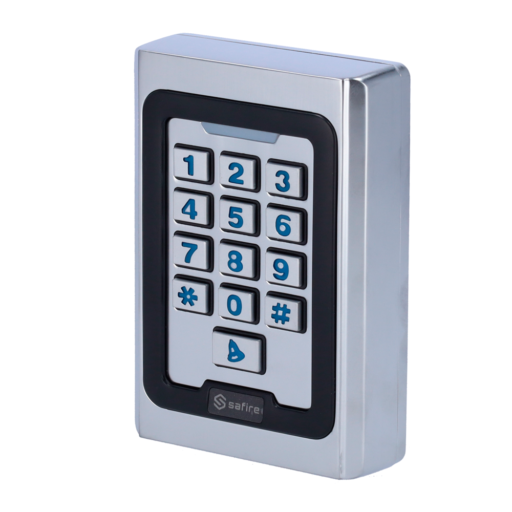 Controllo accessi autonomo - Accesso tramite scheda MF e PIN - Uscita Relè, pulsante e campanello - Wiegand 26 - Tempo attivazione Relè programmabile - Adatta per interni