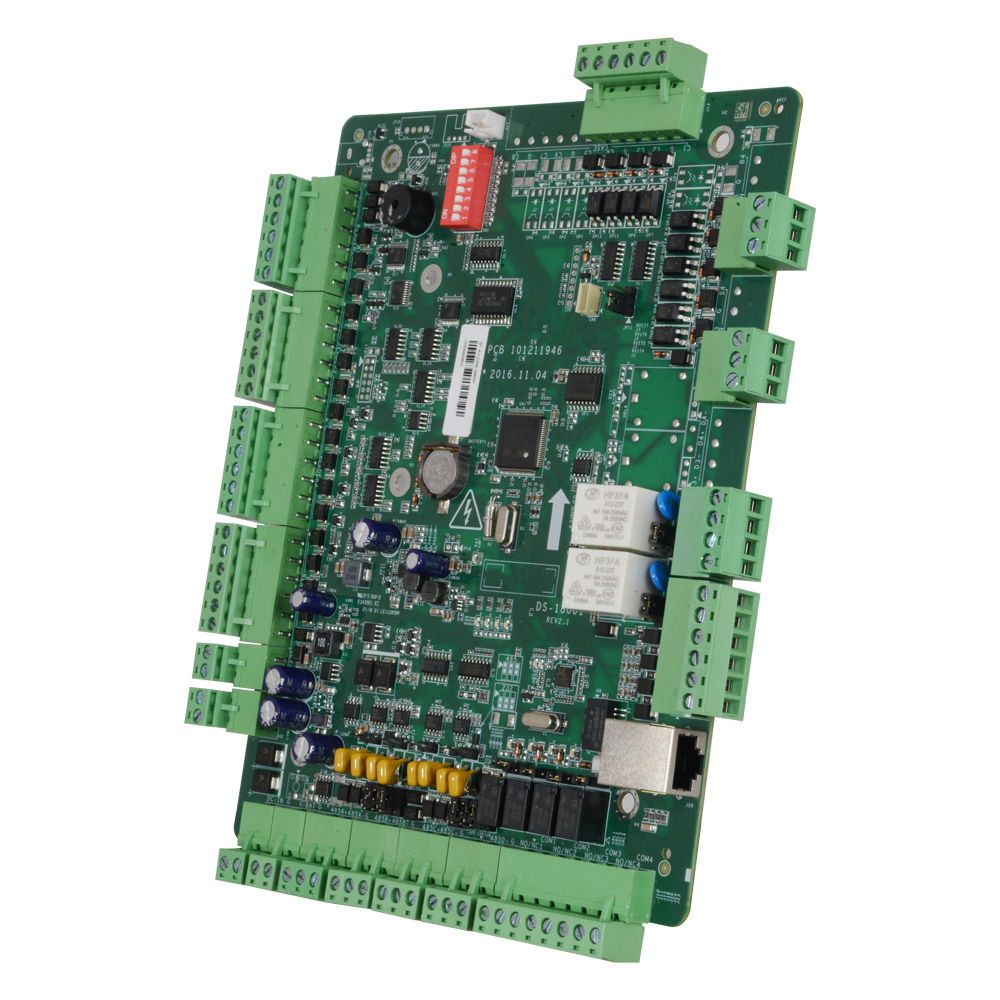 Controller di accessi biometrico - Accesso tramite impronta digitali, volti, scheda o password - Comunicazione TCP/IP | eHome | ISAPI | OSDP - 4 Ingressi Wiegand 26 e 4 RS485 - Uscita Relè per due porte - Software Safire Control Center
