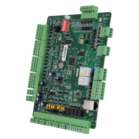 Controller di accessi biometrico - Accesso tramite impronta digitali, volti, scheda o password - Comunicazione TCP/IP | eHome | ISAPI | OSDP - 4 Ingressi Wiegand 26 e 4 RS485 - Uscita Relè per due porte - Software Safire Control Center