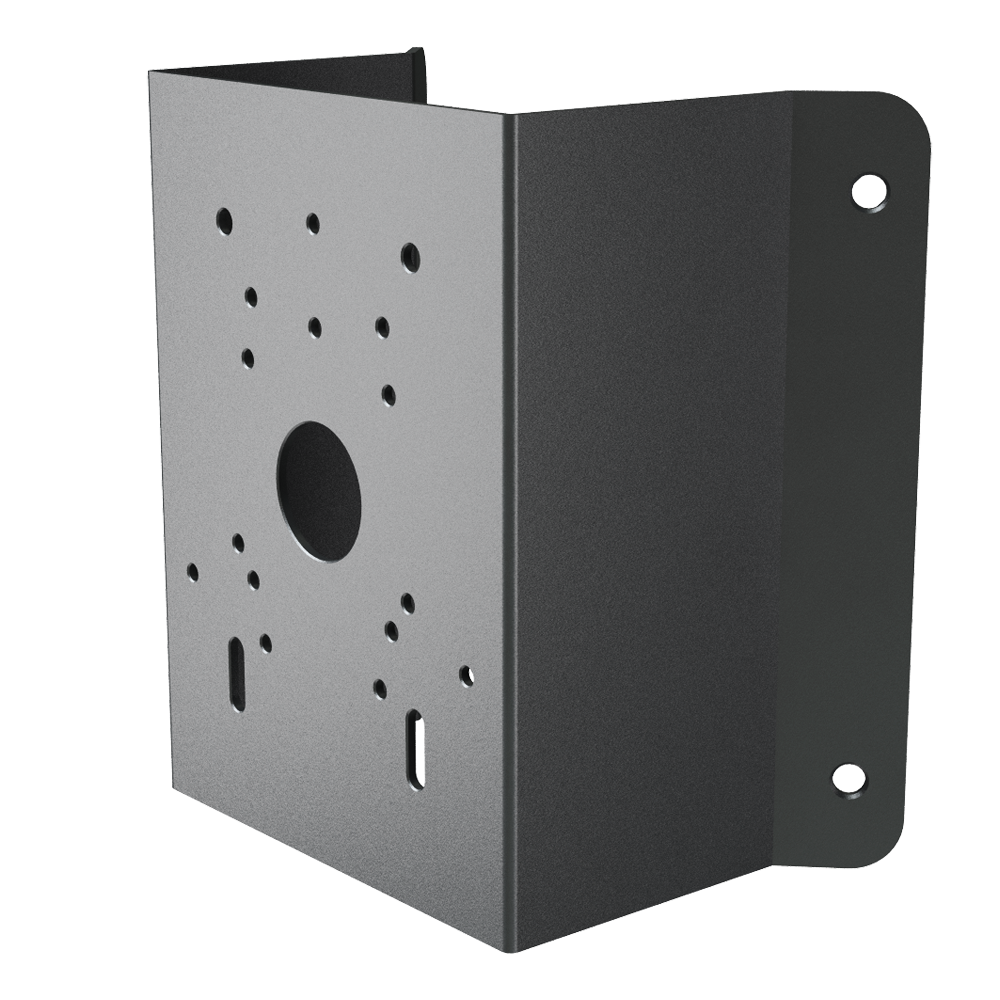 Staffa angolare Safire Smart - Per telecamere bullet o dome - In acciaio laminato SPCC - Colore grigio - Passacavo