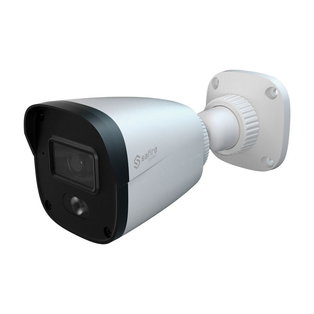 Safire Smart - Telecamera Bullet IP gamma B1 - Risoluzione 4 Megapixel (2566x1440) - Ottica 2.8 mm | Rilevamento avanzato del movimento - Doppia ottica: IR + Bianco portata 20 m | Microfono - Waterproof IP67 | PoE (IEEE802.3af)