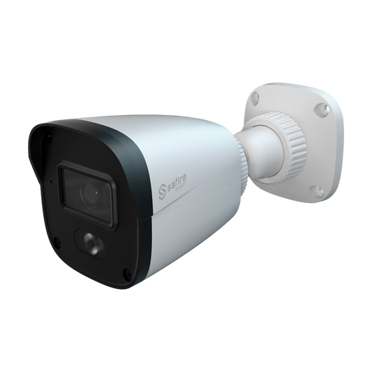 Safire Smart - Telecamera Bullet IP gamma B1 - Risoluzione 4 Megapixel (2566x1440) - Ottica 2.8 mm | Rilevamento avanzato del movimento - Doppia ottica: IR + Bianco portata 20 m | Microfono - Waterproof IP67 | PoE (IEEE802.3af)