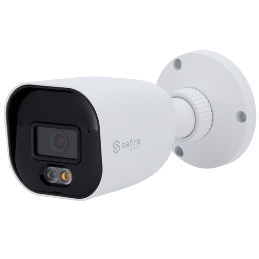 SF-IPB080A-4E1-DL Safire Smart - Telecamera Bullet IP gamma E1 Intelligenza Artificiale -  4 Megapixel  - Ottica 2.8 mm | Microfono integrato | DL 30m - IA: Classificazione di persone e veicoli  | P2P