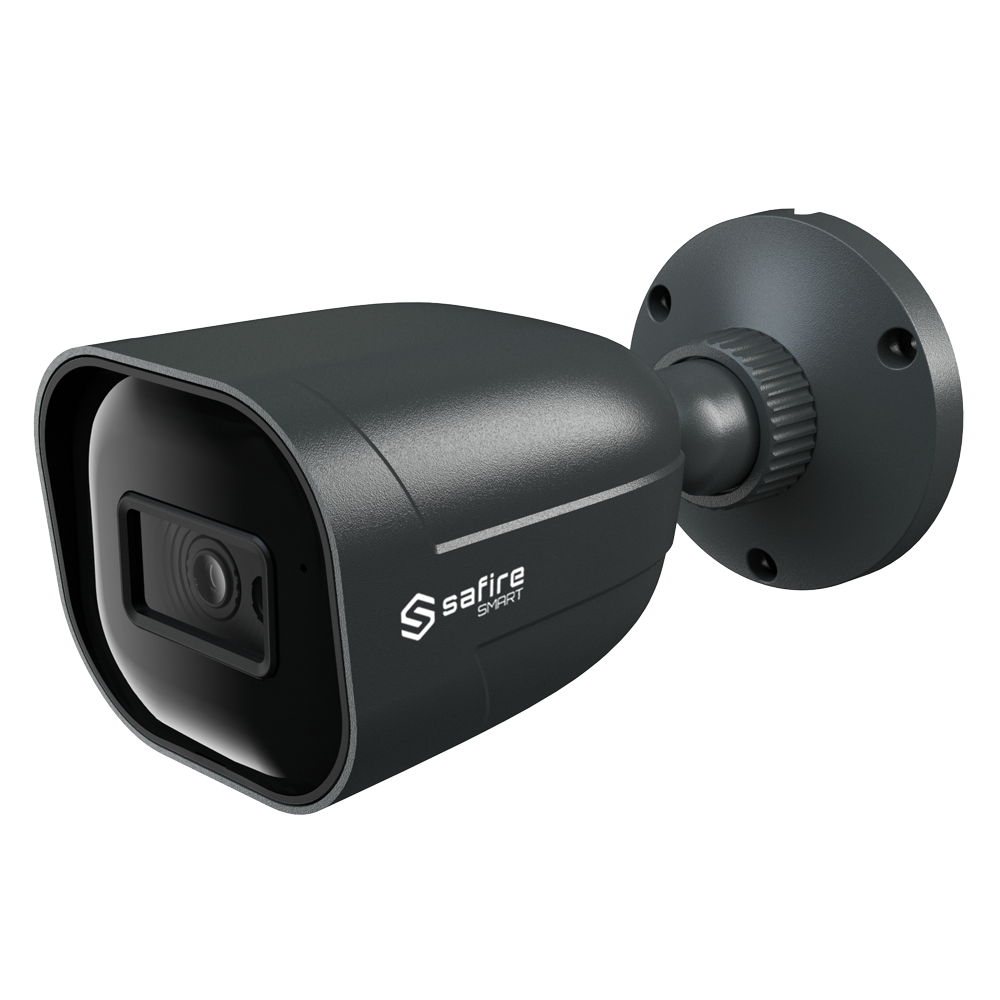 Safire Smart - Telecamera Bullet IP gamma E1 Intelligenza Artificiale - Risoluzione 4 Megapixel (2566x1440) - Ottica 2.8 mm | Audio IN | IR 30m - IA: Classificazione di persone e veicoli - Waterproof IP67 | PoE (IEEE802.3af)