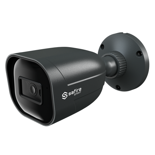 Safire Smart - Telecamera Bullet IP gamma E1 Intelligenza Artificiale - Risoluzione 4 Megapixel (2566x1440) - Ottica 2.8 mm | Audio IN | IR 30m - IA: Classificazione di persone e veicoli - Waterproof IP67 | PoE (IEEE802.3af)