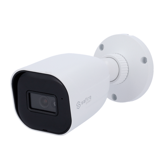 Safire Smart - Telecamera Bullet IP gamma E1 Intelligenza Artificiale - Risoluzione 4 Megapixel (2566x1440) - Ottica 2.8 mm | Audio IN | IR 30m - IA: Classificazione di persone e veicoli - Waterproof IP67 | PoE (IEEE802.3af)