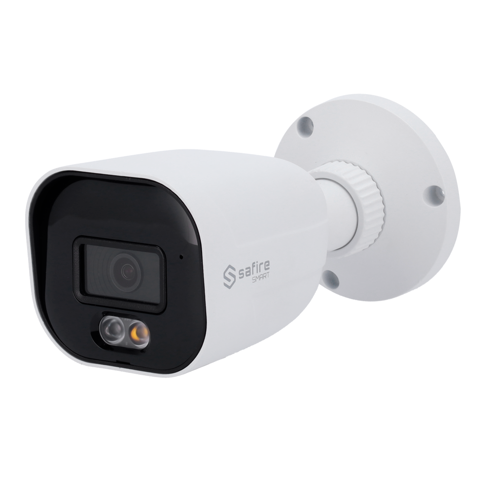 SF-IPB080A-6E1-DL Safire Smart - Telecamera Bullet IP gamma E1 Intelligenza Artificiale -  6 Megapixel - Ottica 2.8 mm | Audio IN | IR e Luce Bianca 30m - IA: Classificazione di persone e veicoli 