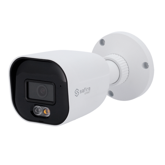 SF-IPB080A-6E1-DL Safire Smart - Telecamera Bullet IP gamma E1 Intelligenza Artificiale -  6 Megapixel - Ottica 2.8 mm | Audio IN | IR e Luce Bianca 30m - IA: Classificazione di persone e veicoli 