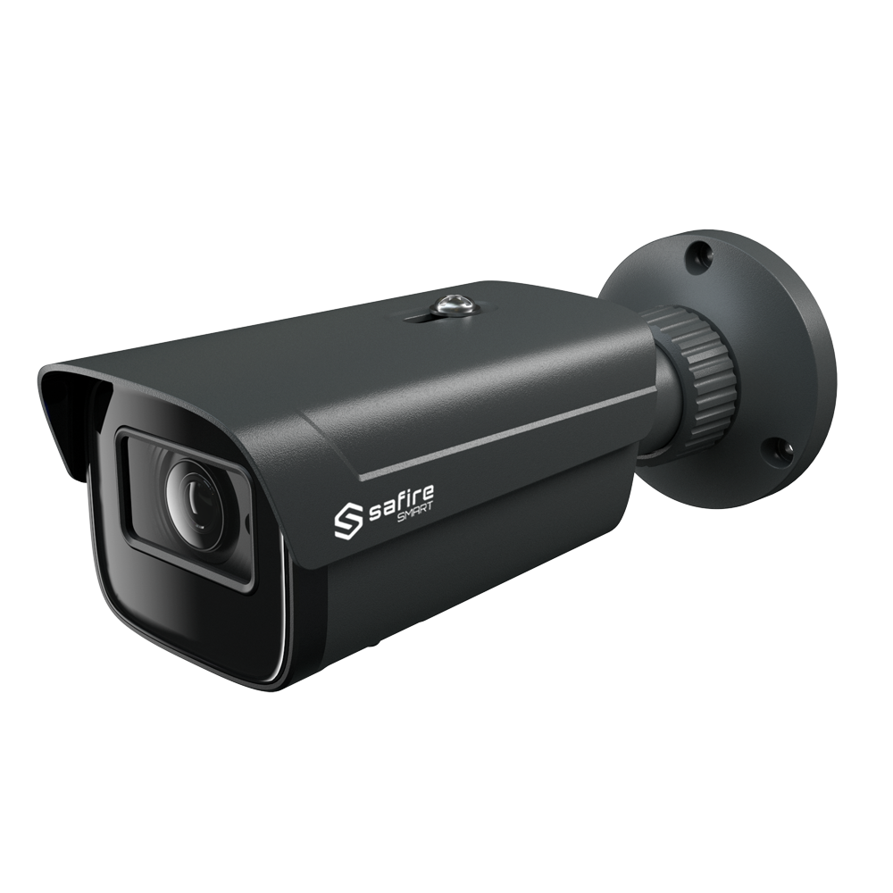 Safire Smart - Telecamera Bullet IP gamma E1 Intelligenza Artificiale - Risoluzione 4 Megapixel (2566x1440) - Ottica 2.8 mm | MIC e Audio IN | IR 50m - IA: Classificazione di persone e veicoli - Waterproof IP67 | PoE (IEEE802.3af)