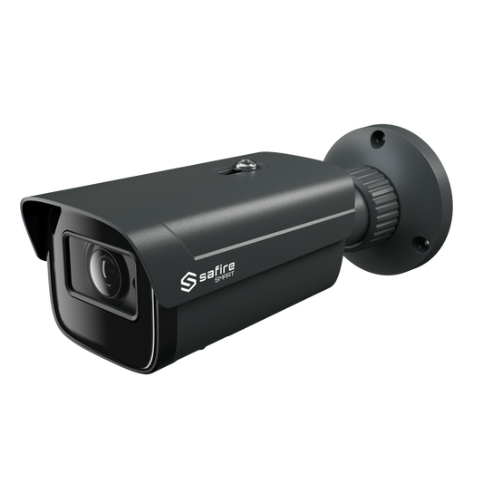 Safire Smart - Telecamera Bullet IP gamma E1 Intelligenza Artificiale - Risoluzione 4 Megapixel (2566x1440) - Ottica 2.8 mm | MIC e Audio IN | IR 50m - IA: Classificazione di persone e veicoli - Waterproof IP67 | PoE (IEEE802.3af)