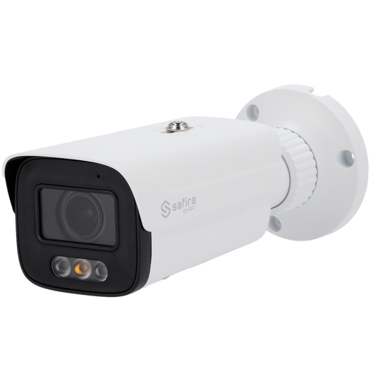 SF-IPB580ZA-4E1-DL Safire Smart - Telecamera Bullet IP gamma E1 Intelligenza Artificiale -  4 Megapixel  - Ottica Motorizzata 2.8-12 mm | Audio IN | DL 50m - IA: Classificazione di persone e veicoli  | P2P