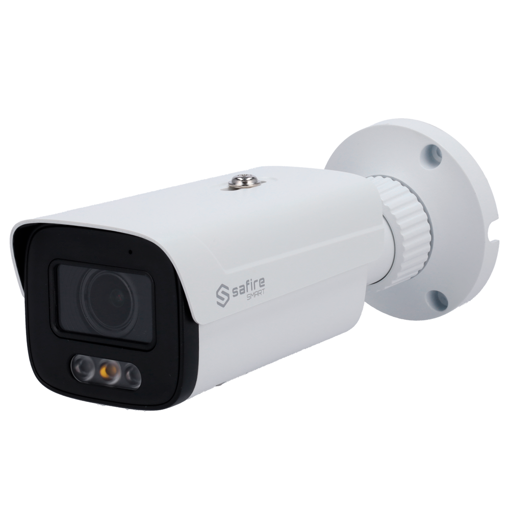 SF-IPB580ZA-6E1-DL Safire Smart - Telecamera Bullet IP gamma E1 Intelligenza Artificiale -  6 Megapixel - Ottica Motorizzata 2.8-12 mm | Audio IN | DL 50m - IA: Classificazione di persone e veicoli 