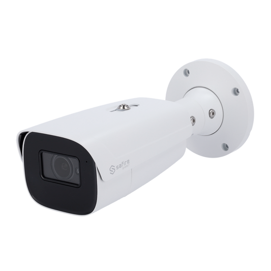 Safire Smart - Telecamera Bullet IP gamma I1 IA Avanzata - Risoluzione 4 Megapixel (2592x1520) - Ottica motorizzata 7-22 mm | Audio | IR 100m - IA Avanzata:Perimetro, Volto, Conteggio, Metadati - Waterproof IP67 | PoE (IEEE802.3af) |Allarme