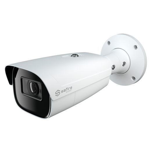 SF-IPB585ZA-6I1 Safire Smart - Telecamera Bullet IP  IA Avanzata -  6 Megapixel - Ottica motorizzata 2.8-12 mm | Audio | IR 70m - IA Avanzata:Perimetro, Volto, Conteggio, Metadati 