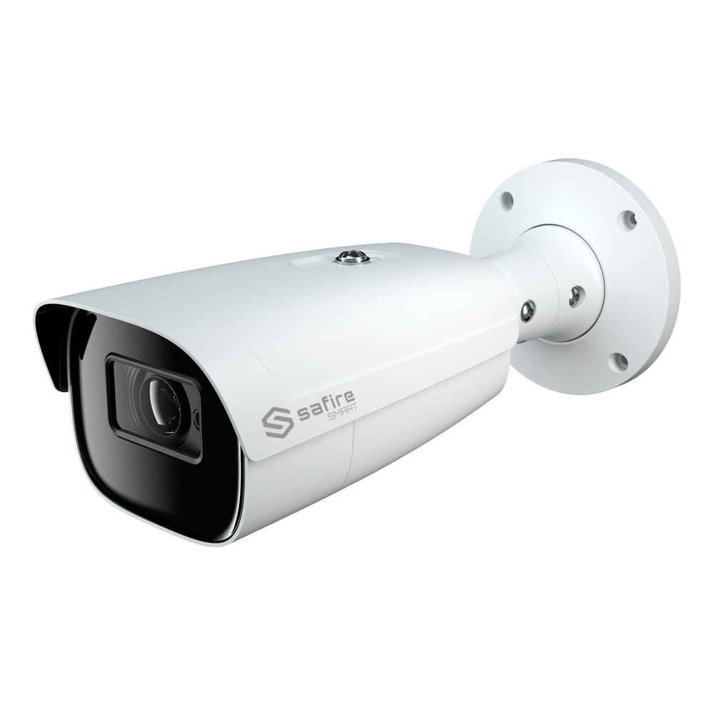 Safire Smart - Telecamera Bullet IP gamma I1 IA Avanzata - Risoluzione 8 Megapixel (3840x2160) - Ottica Motorizzata 2.8-12mm, IR70m | Audio e Allarmi - IA Avanzata:persone, veicoli e veicoli a 2 ruote - Waterproof IP67 | PoE (IEEE802.3af)