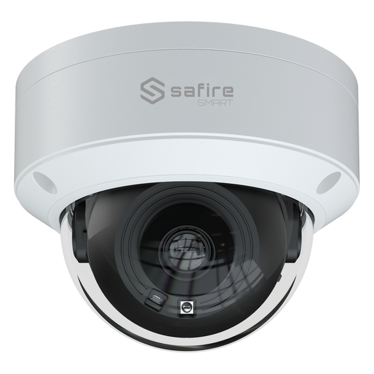 Safire Smart - Telecamera Dome IP gamma B1 economica - Risoluzione 4 Megapixel (2566x1440) - Ottica 2.8 mm | IR 30m - Regole VCA - Waterproof IP67; IK10 | PoE (IEEE802.3af)