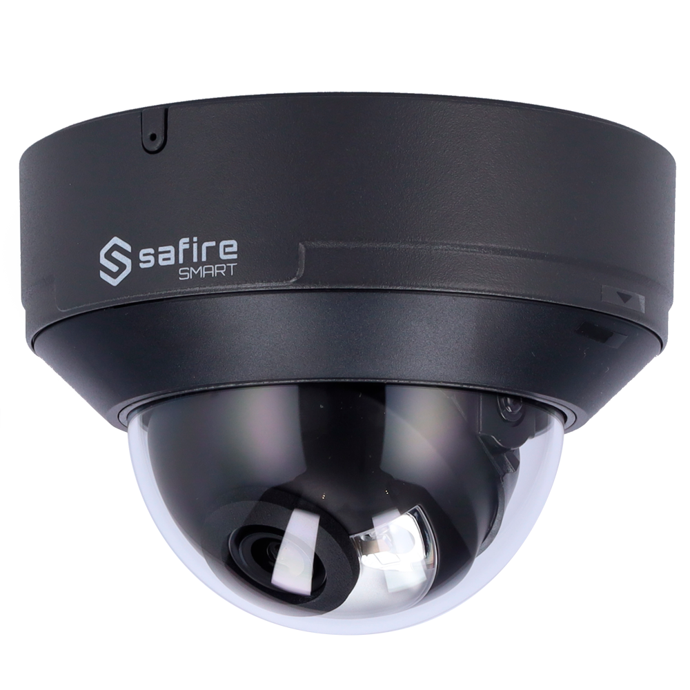 Telecamera Dome IP Safire Smart 4 MP, ottica 2.8 mm, AI, audio, IR 30 m, colore grigio