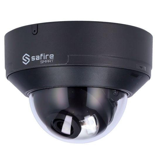 Telecamera Dome IP Safire Smart 4 MP, ottica 2.8 mm, AI, audio, IR 30 m, colore grigio