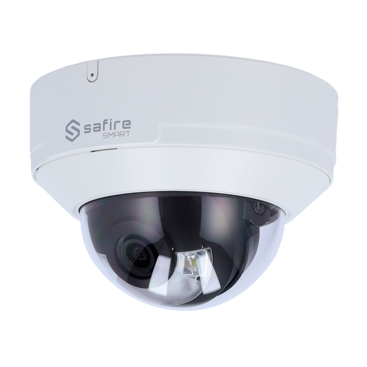 Telecamera Dome IP Safire Smart 6 MP, ottica 2.8 mm, AI, audio, IR 30 m