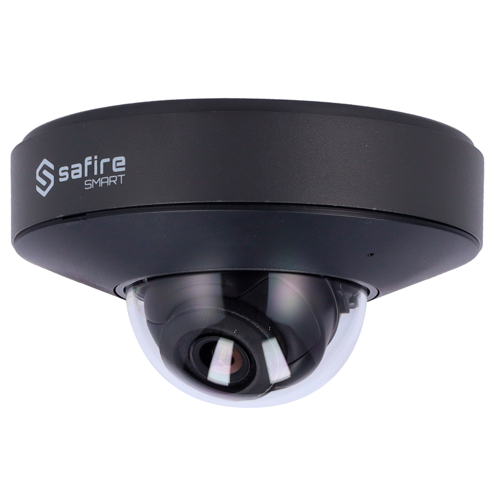 Telecamera Dome IP Safire Smart 4 MP, ottica 2.8 mm, AI, audio, IR 20 m, colore grigio