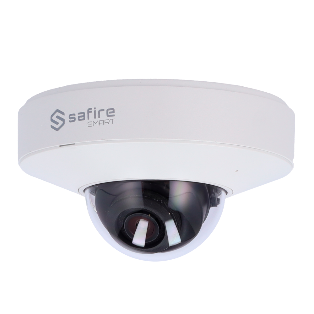 Telecamera Dome IP Safire Smart 6 MP, ottica 2.8 mm, AI, audio, IR 20 m
