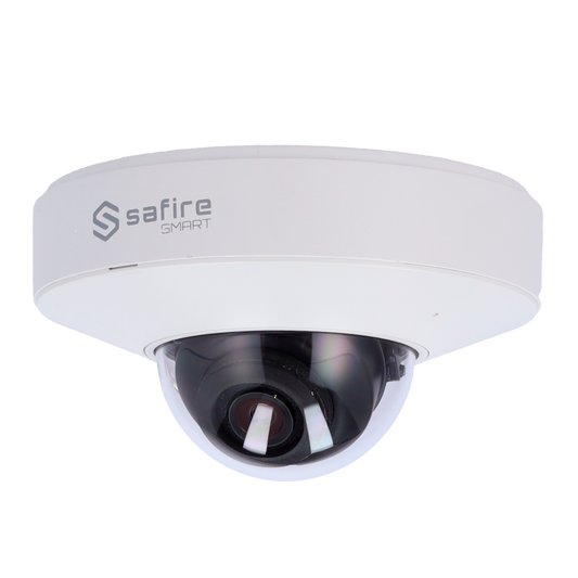 Telecamera Dome IP Safire Smart 6 MP, ottica 2.8 mm, AI, audio, IR 20 m