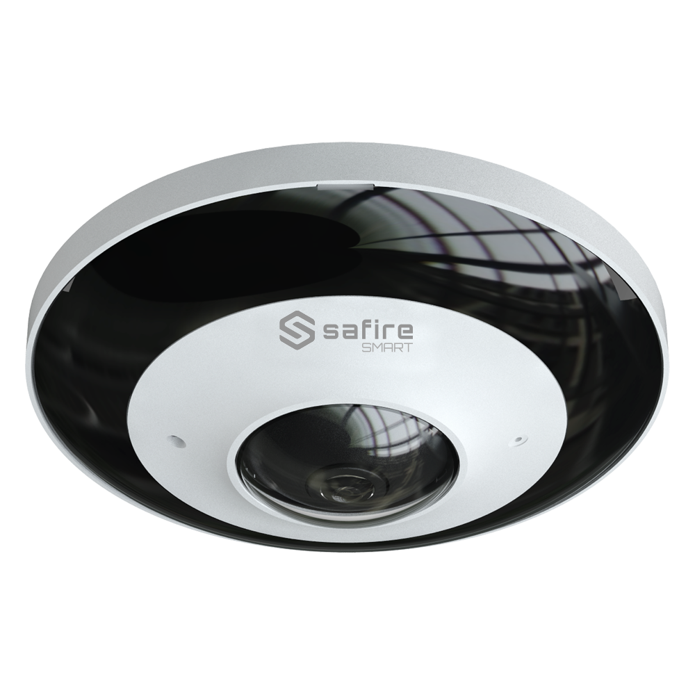 Safire Smart - Telecamera Dome IP Fisheye gamma I1 - Risoluzione 6 Megapixel (2160x2160) - Ottica 1.1 mm, grandangolo 360° - Audio, Allarmi, Scheda MicroSD 256GB - Waterproof IP67 | PoE (IEEE802.3af)