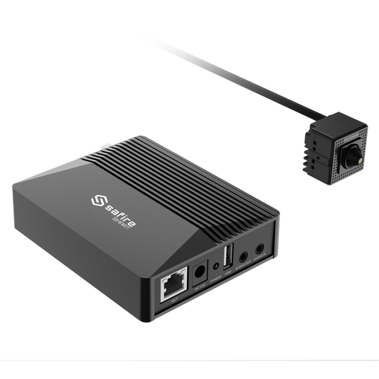 SF-IPPHOLE025A-2I1 Safire Smart - Telecamera Pinhole IP  AI Avanzata -  2 Megapixel  - Ottica 2.8 mm | Audio ; Allarmi  - IA Avanzata:Perimetro, Volto, Conteggio, Metadati 