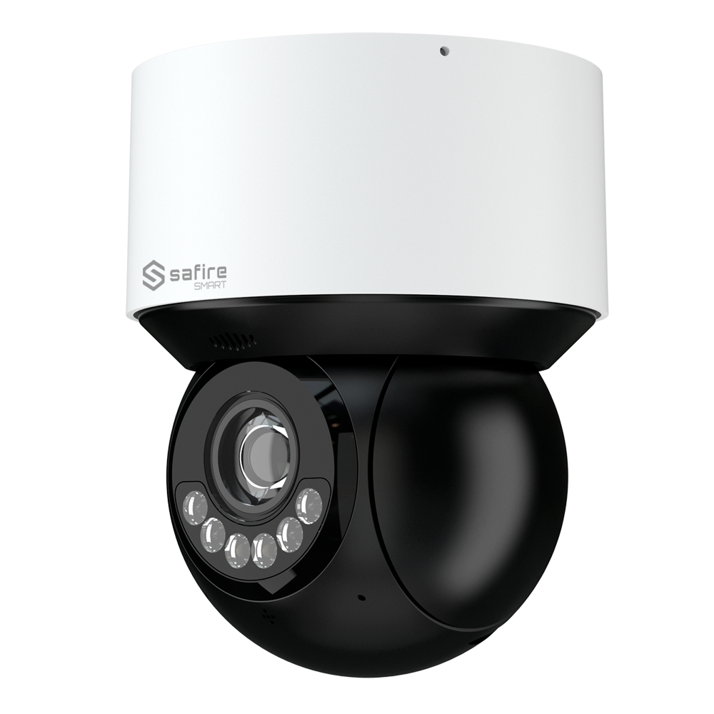 SF-IPSD3004TA-4SB1-DL Safire Smart
 - Telecamera PTZ IP  Intelligenza Artificiale -  4 Megapixel- Zoom ottico 4x | Doppia luce: IR 50m Bianco 30 m - Autotracking, persona e veicolo | Allarmi