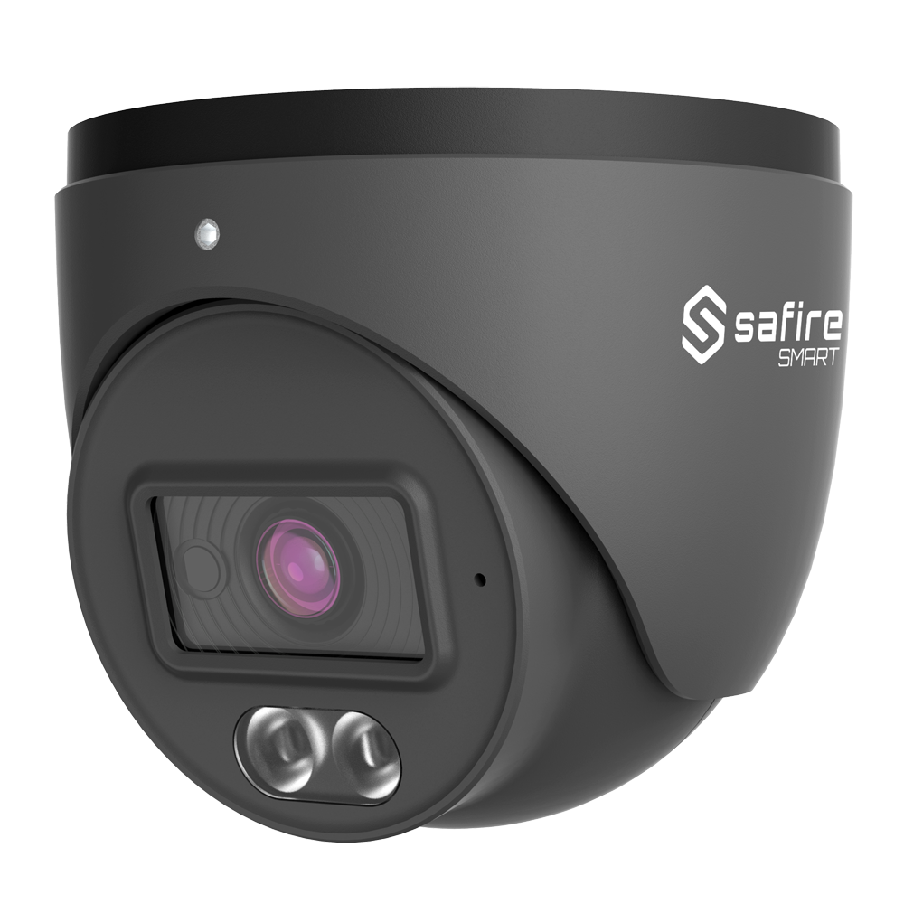 SF-IPT010A-2B1-DL-GREY Safire Smart - Telecamera Turret IP  con doppia luce -  2 Megapixel  - Ottica 2.8 mm | IR ; Led fino a 20m 