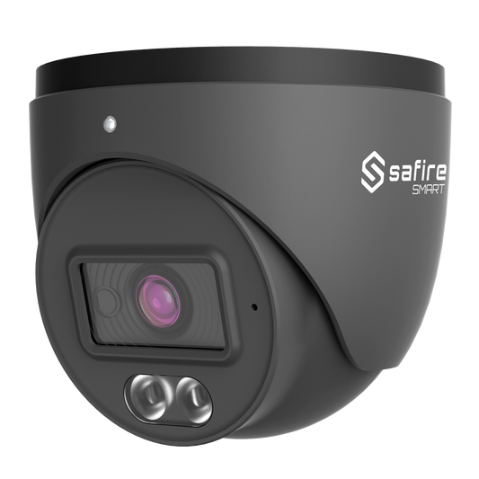 SF-IPT010A-2B1-DL-GREY Safire Smart - Telecamera Turret IP  con doppia luce -  2 Megapixel  - Ottica 2.8 mm | IR ; Led fino a 20m 