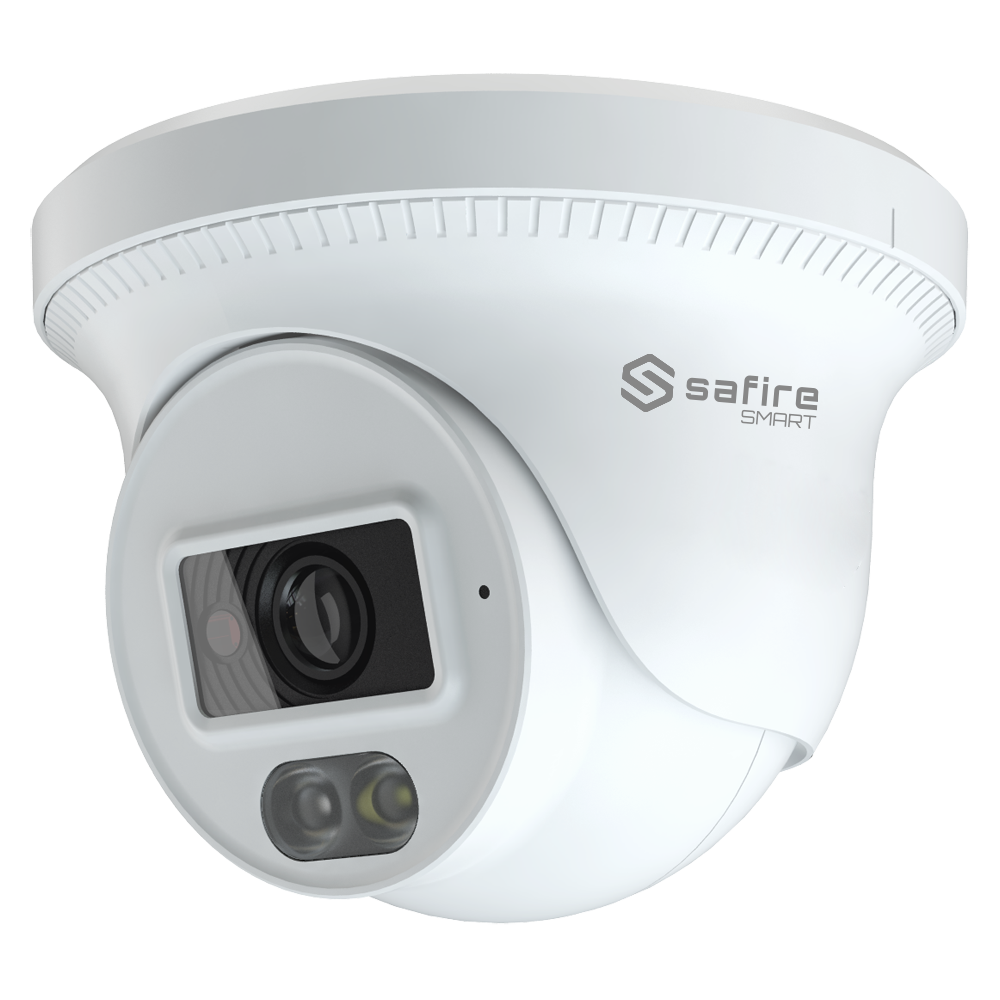 SF-IPT010A-2B1-DL Safire Smart - Telecamera Turret IP  con doppia luce 2 Megapixel  - Ottica 2.8 mm | IR ; Led fino a 20m 