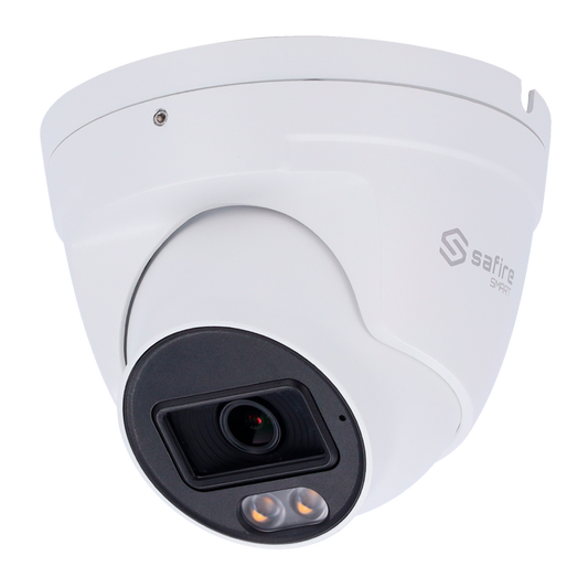 SF-IPT011A-6E1-DL Safire Smart - Telecamera Turret IP gamma E1 Intelligenza Artificiale -  6 Megapixel - Ottica 2.8 mm | Audio IN | IR e Luce Bianca 30m - IA: Classificazione di persone e veicoli 