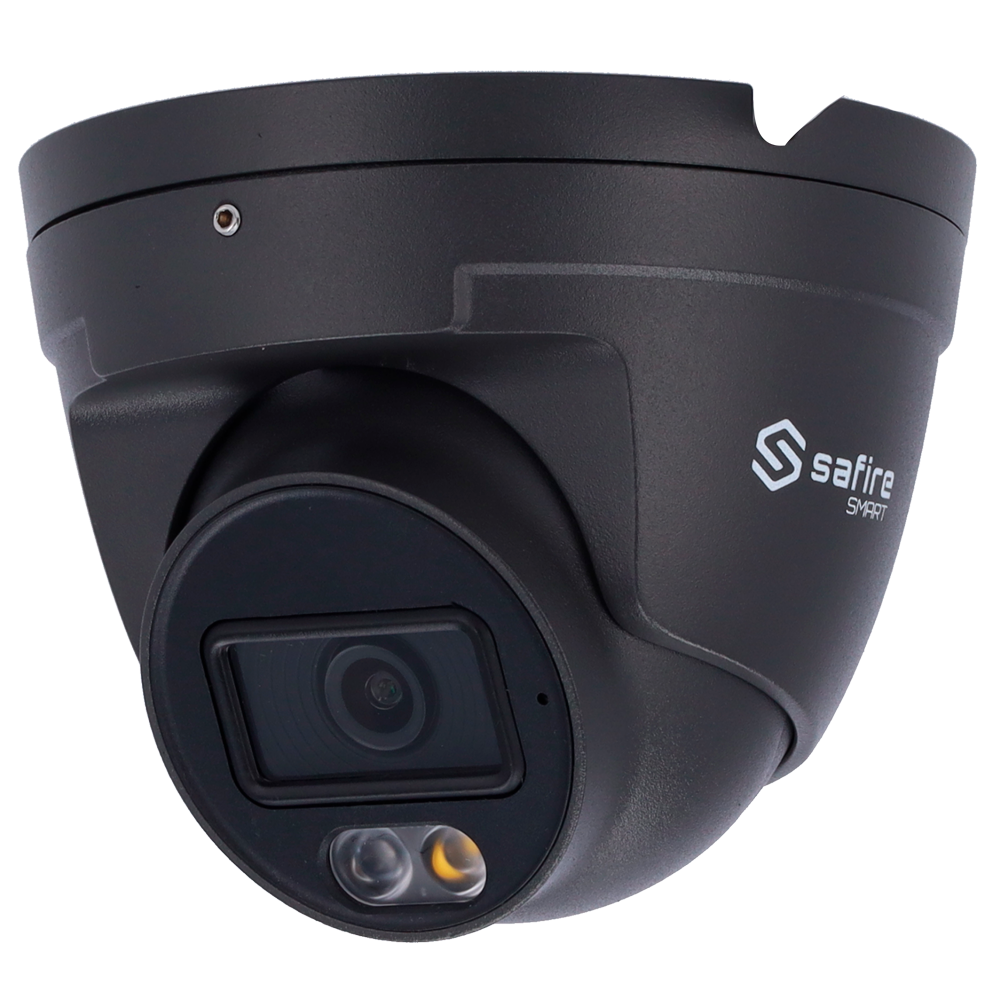 SF-IPT020A-4E1-DL-GREY Safire Smart Telecamera Turret IP gamma E1 IA - Colore Grigio -  4 Megapixel  - Ottica 2.8 mm | Microfono integrato | DL 30m - IA: Classificazione di persone e veicoli  | P2P