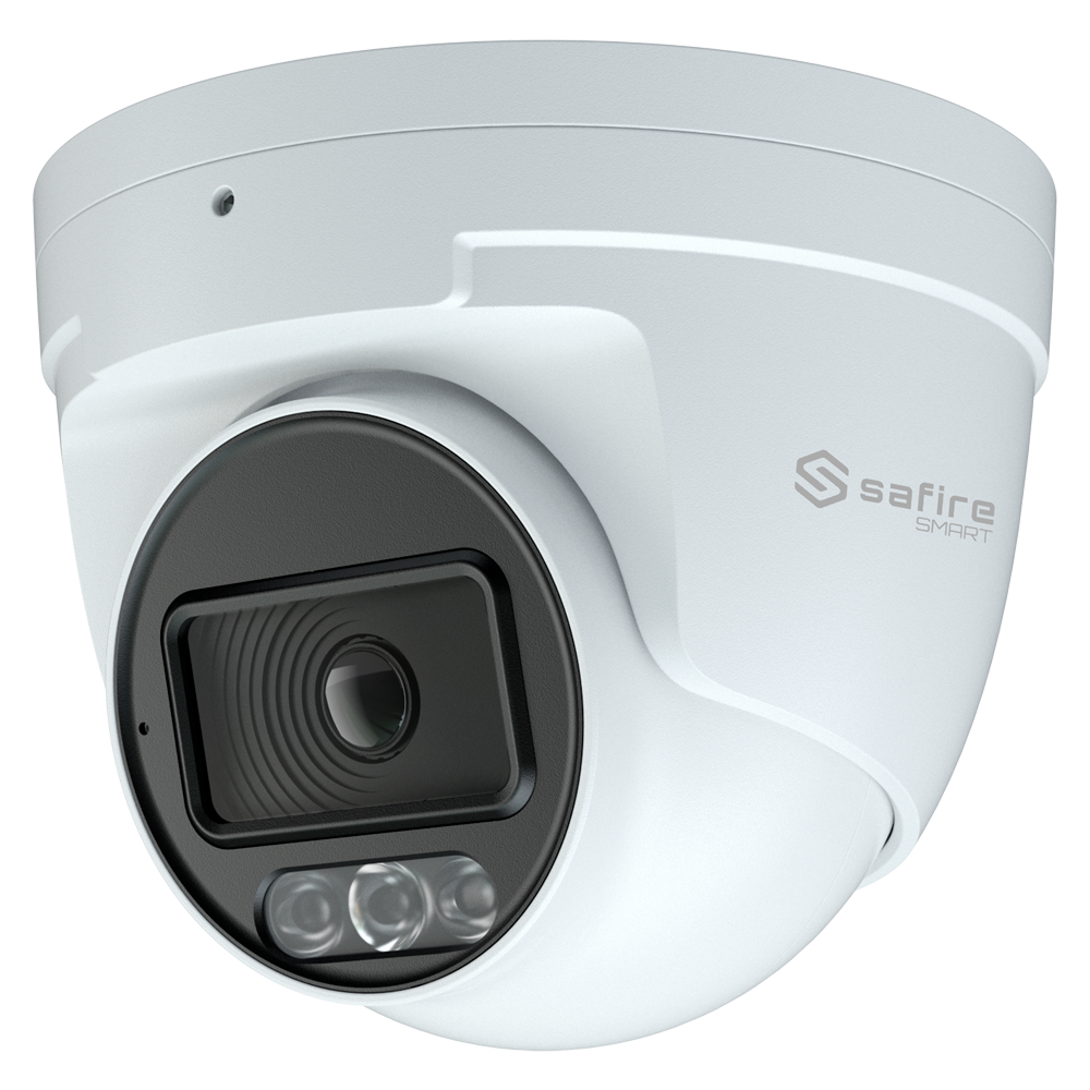 Telecamera Turret IP Safire Smart 4 MP, ottica 2.8 mm, NightColor AI-ISP, audio, LED 30 m
