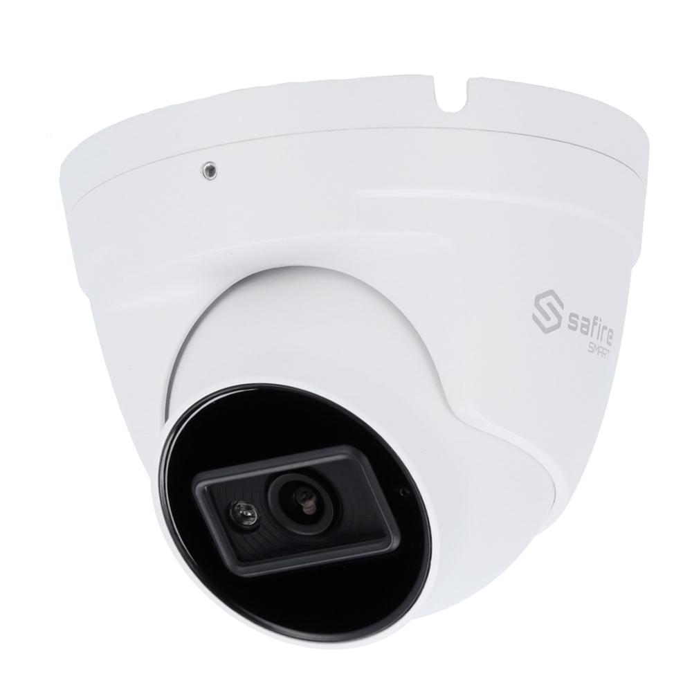 Safire Smart - Telecamera Turret IP gamma I1 IA Avanzata - Risoluzione 4 Megapixel (2592x1520) - Ottica 2.8 mm | Audio; Allarmi | IR 30m - IA Avanzata:Perimetro, Volto, Conteggio, Metadati - Waterproof IP67 | PoE (IEEE802.3af)