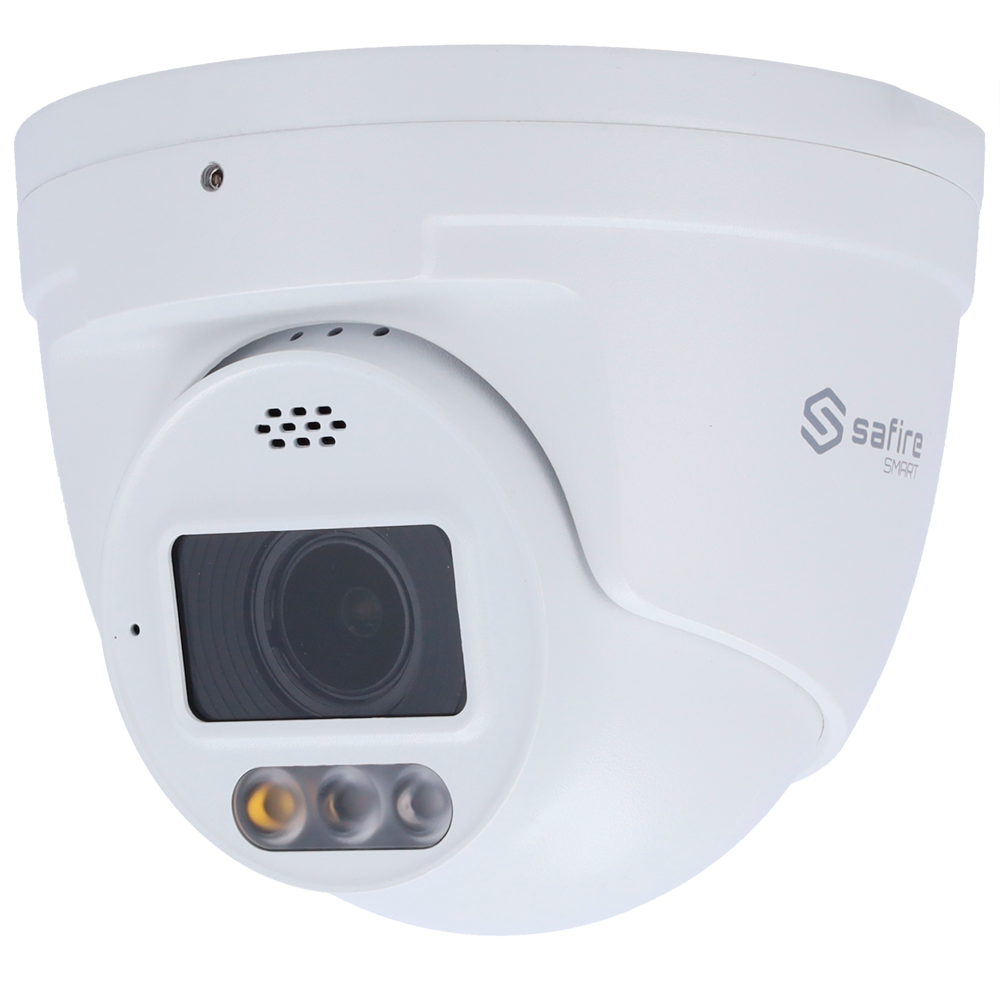 Telecamera Turret IP Safire Smart 6 MP, ottica 2.8 mm, AI, audio, LED 30 m