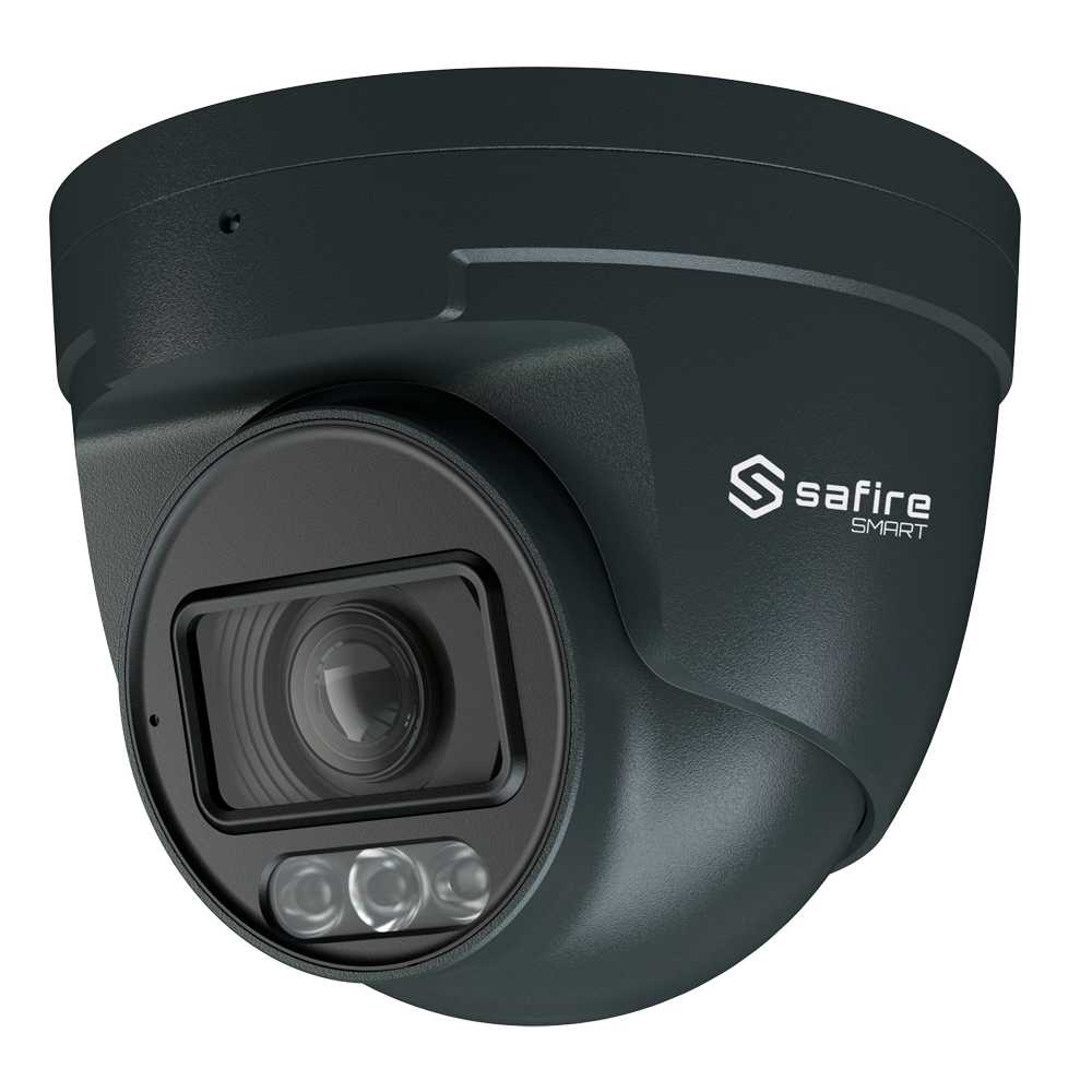 Telecamera Turret IP Safire Smart 4 MP, NightColor, AI, audio, LED 40 m, colore grigio