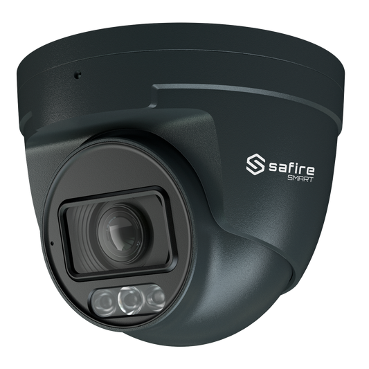 Telecamera Turret IP Safire Smart 4 MP, NightColor, AI, audio, LED 40 m, colore grigio