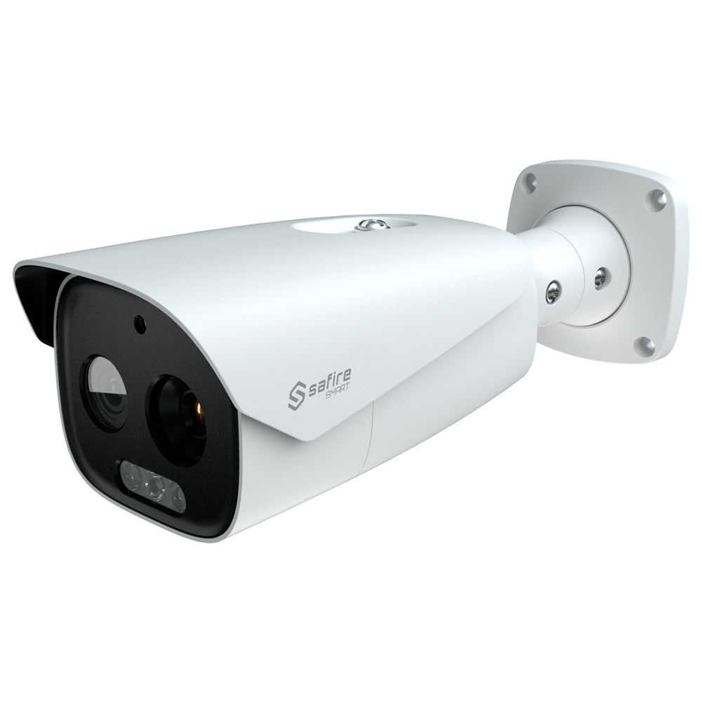Telecamera termica bispettrale Bullet IP Safire Smart 640x512 + ottica 5 MP, obiettivo 19 mm, rilevamento intelligente