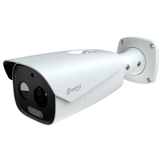 Telecamera termica bispettrale Bullet IP Safire Smart 640x512 + ottica 5 MP, obiettivo 19 mm, rilevamento intelligente